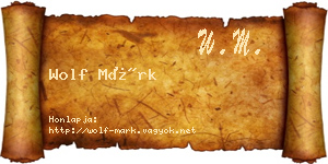 Wolf Márk névjegykártya
