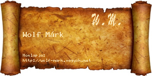 Wolf Márk névjegykártya